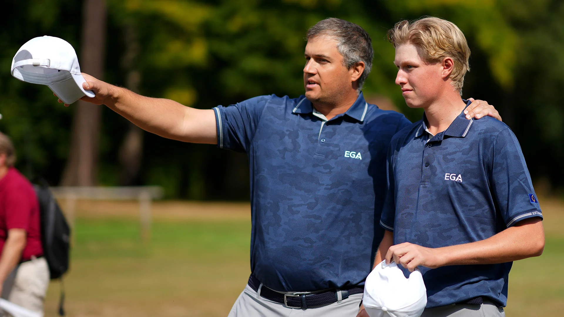 Guus Lafeber (right) with Continent of Europe Captain Pierre Relecom